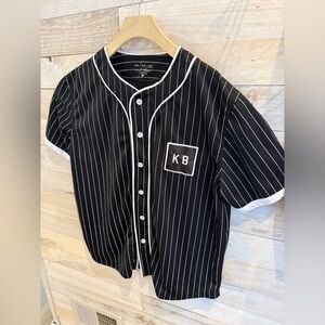 Kane Brown Men’s Baseball Jersey Number 3 Black And White Pin Stripes 2X